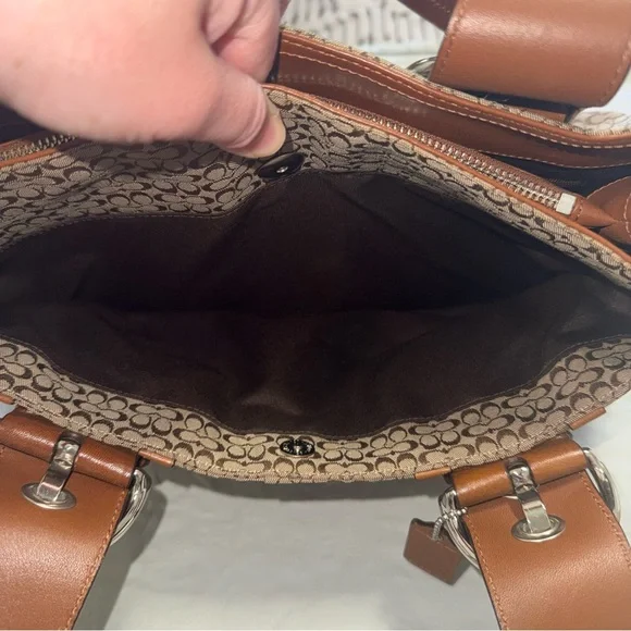 Coach Y2K Demi Signature Print Brown Soho Buckle Leather Canvas Tote Bag - Picture 11 of 16